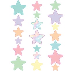 [TCR8419] Pastel Pop Stars Accents - Asst Sizes (15cm) (6.1'' (11.4cm) (4.5'' (10.6cm) (4.25'' (7.6cm) (3'' (60pcs)