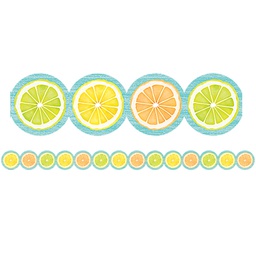 [TCR8490] Lemon Zest Citrus Slices Die-Cut Border Trim, (2.75''x35'')(6.9cmx88.9cm)