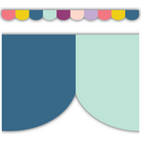 [TCR9090] Oh Happy Day Scalloped Die-Cut Border Trim, 12pcs (2.75''x35'')(6.9cmx88.9cm), total ( 35'=10.6cm)