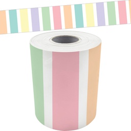 [TCR9156] Pastel Pop Stripes Straight Rolled Border Trim (3''x50')(7.6cmx15.2m)